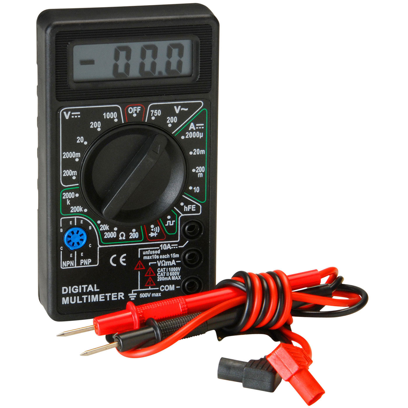 DT-832 3-1/2 Digit 19 Range Digital Multimeter with Transistor Test