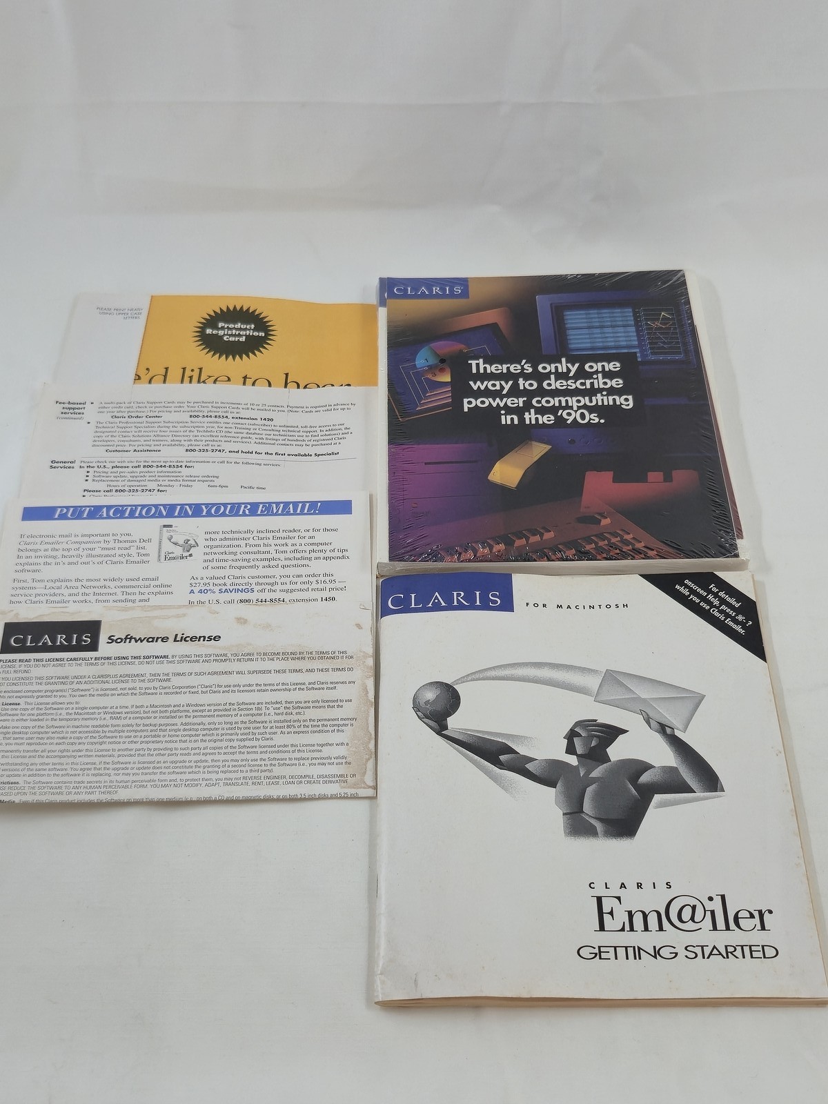 VINTAGE Claris Em@iler Email Software & ClarisWorks Getting Started Manual Mac