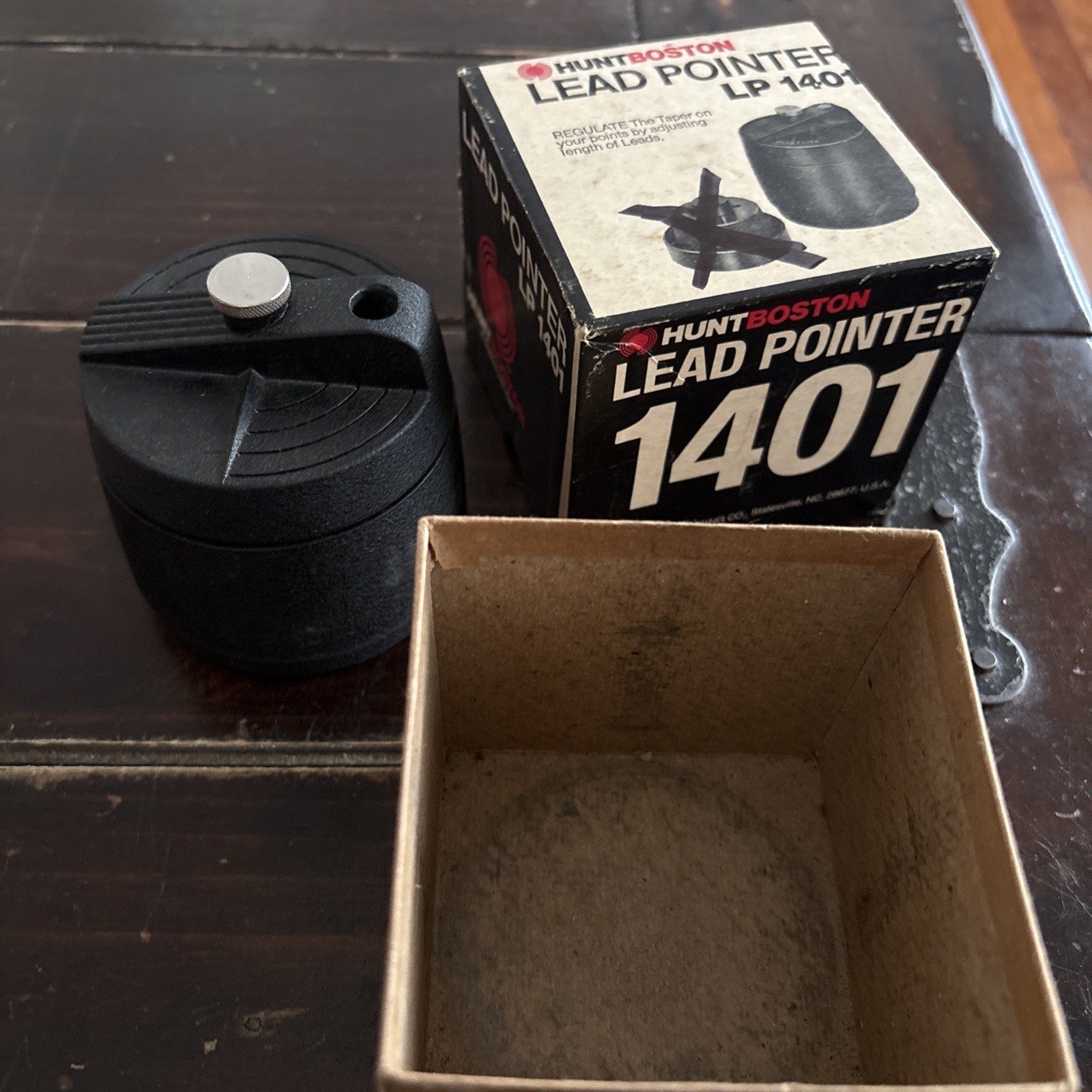 7A Hunt Boston Lead Pointer Sharpener LP 1401 USA w/ Box VTG Missing Part/ As Is