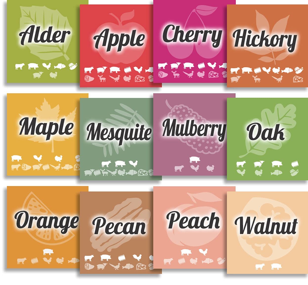 15 Pellet Smoker Wood Flavor Label Magnets 12 Foods Latest Recommendations 2x2