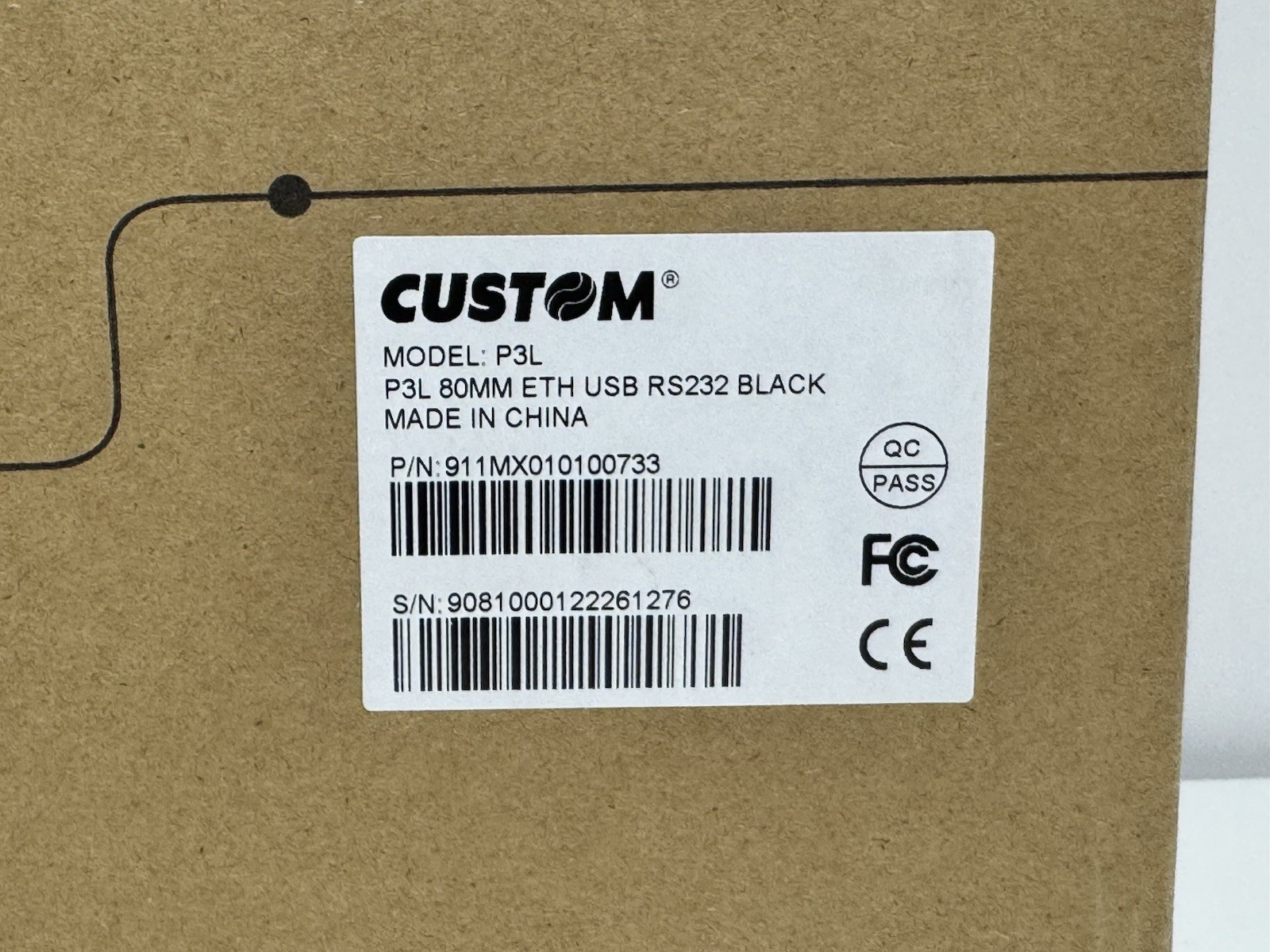 Custom P3L Thermal Receipt Printer USB/Serial/Ethernet - Black