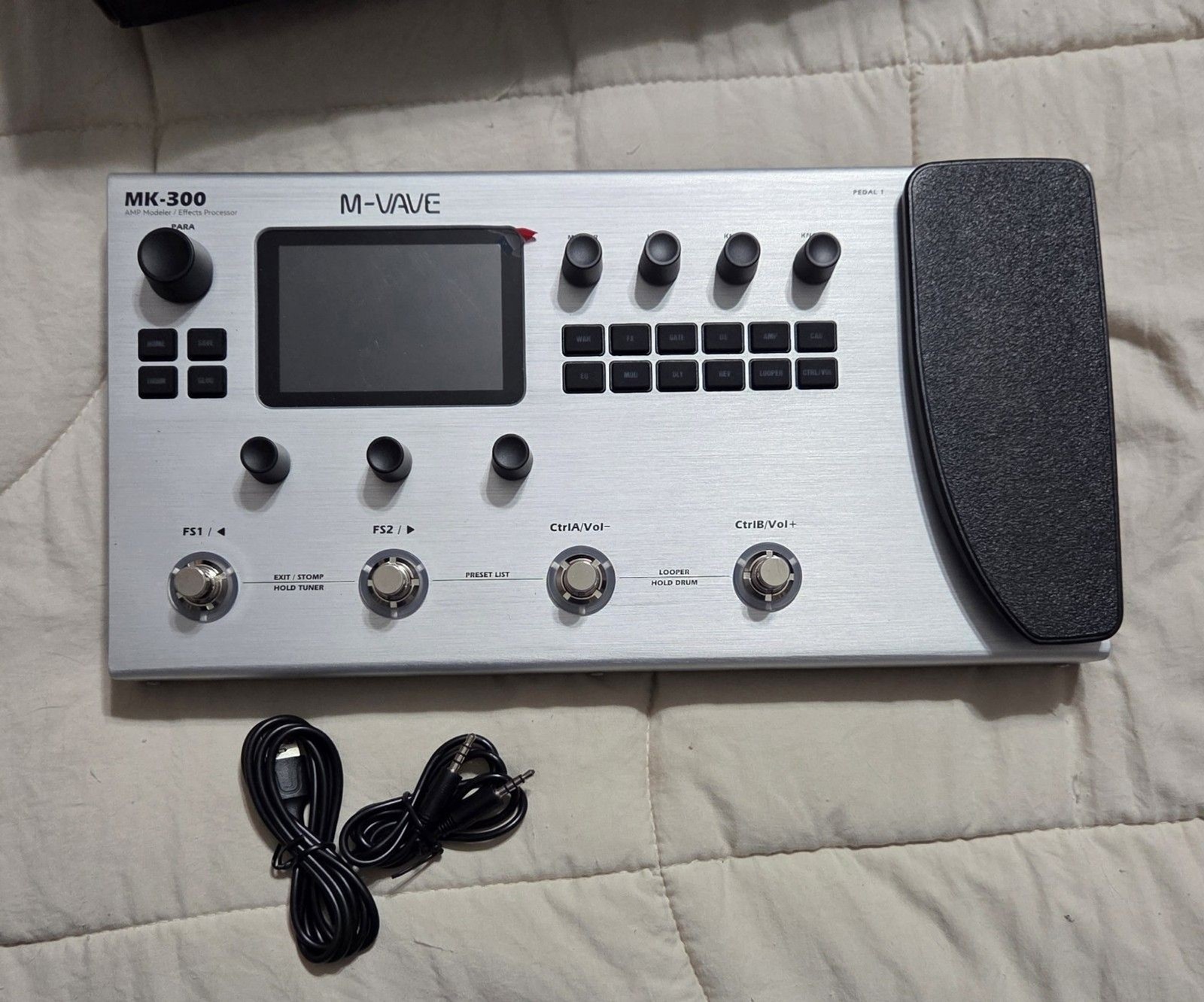 M-VAVE MK-300 Silver Guitar Multiple Effects Pedal