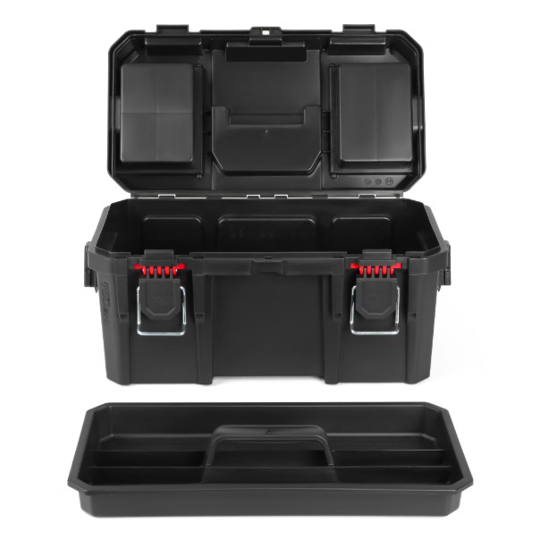 Hyper Tough 16-Inch Toolbox – Heavy-Duty Resin Storage with Padlock Security