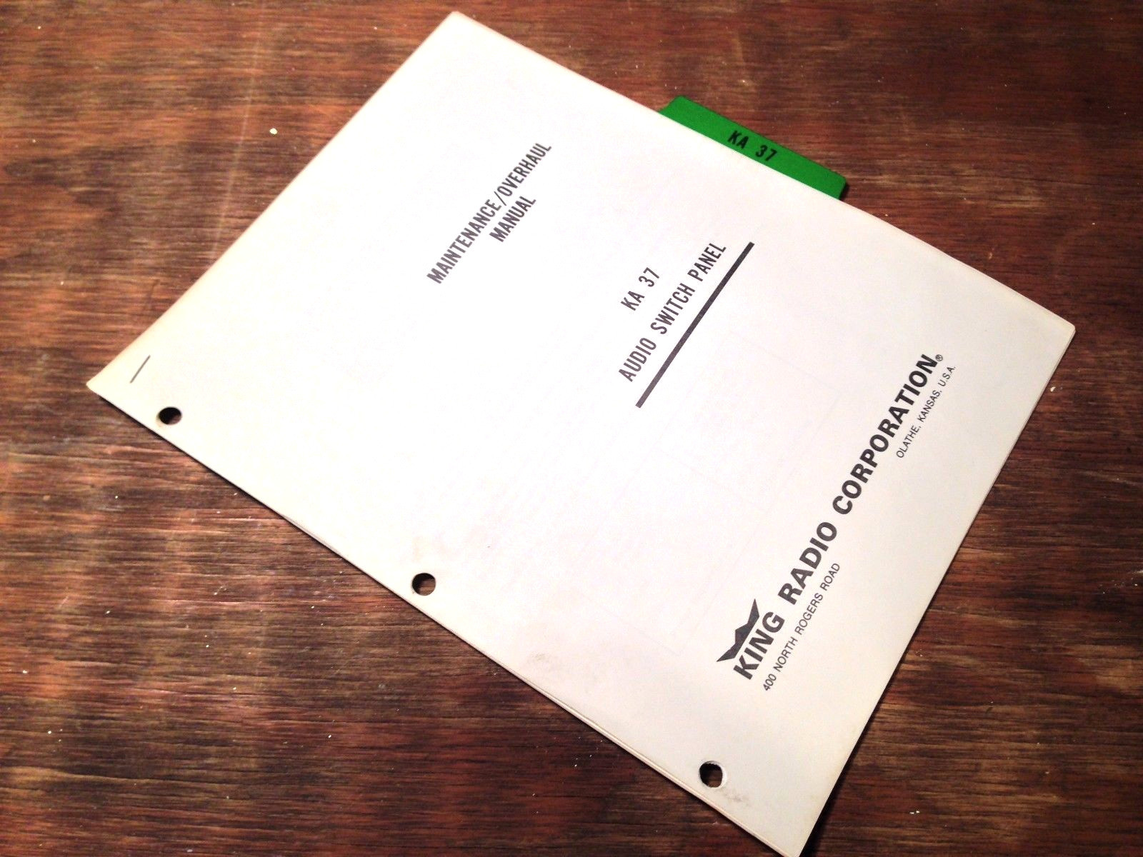 King KA 37 Service manual