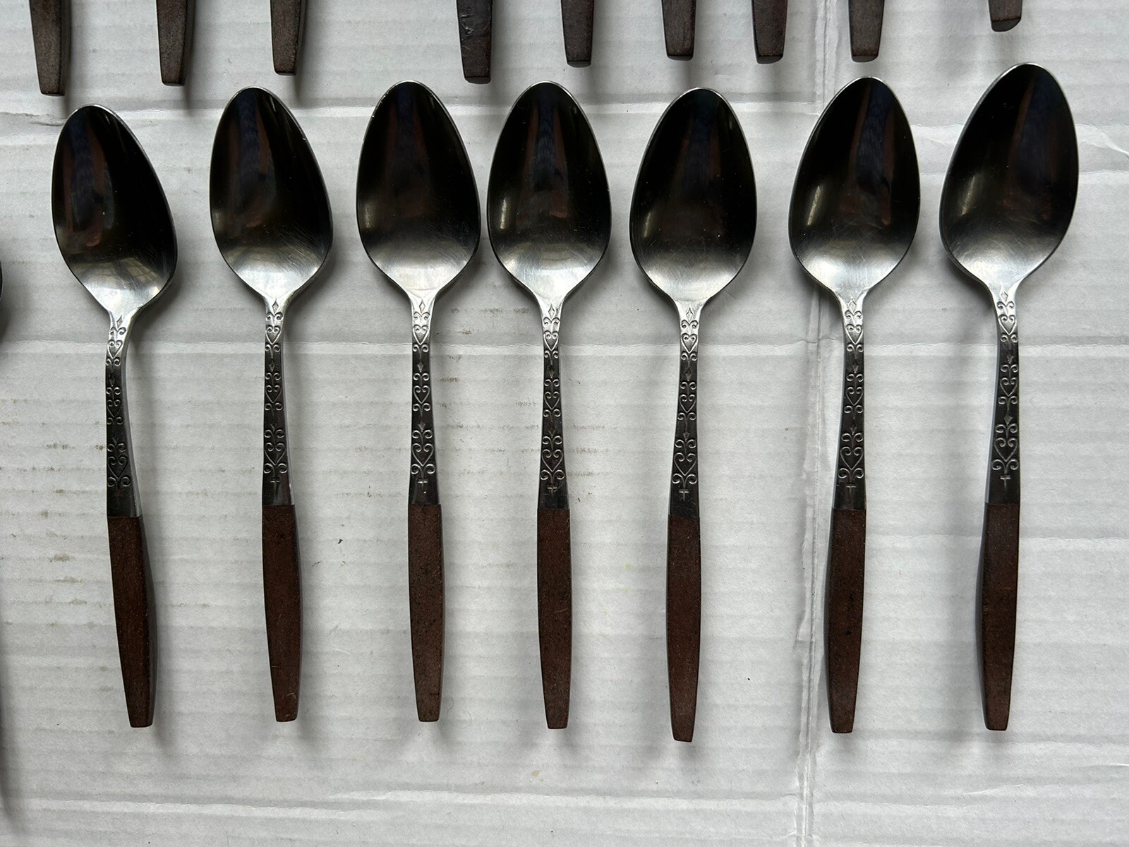 Interpur Canoe Muffin Heart Scroll Stainless Vintage Flatware Lot 26 Pieces