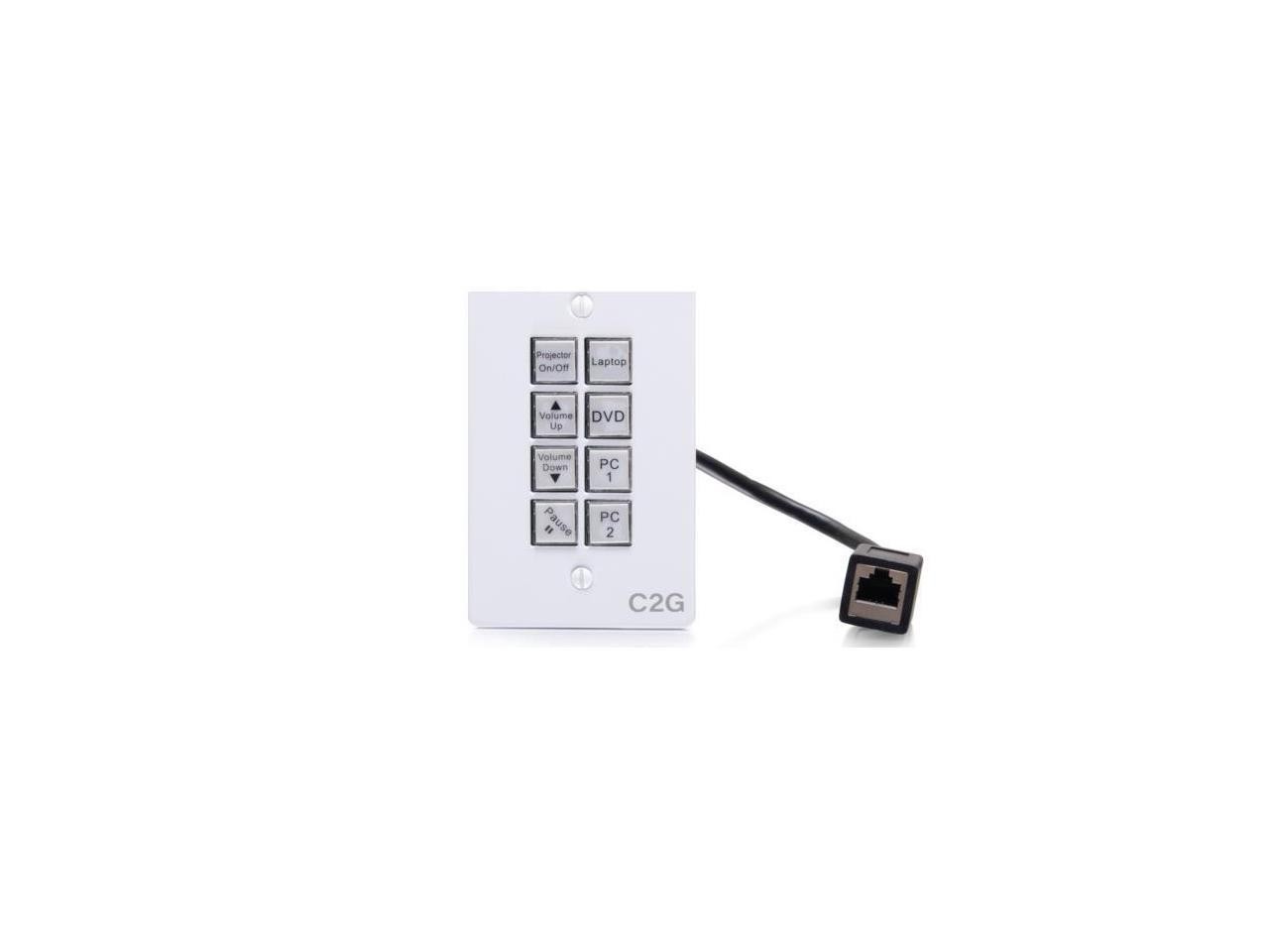 C2G AV Controller - Universal remote control - 8 buttons - Cable/infrared - Whit