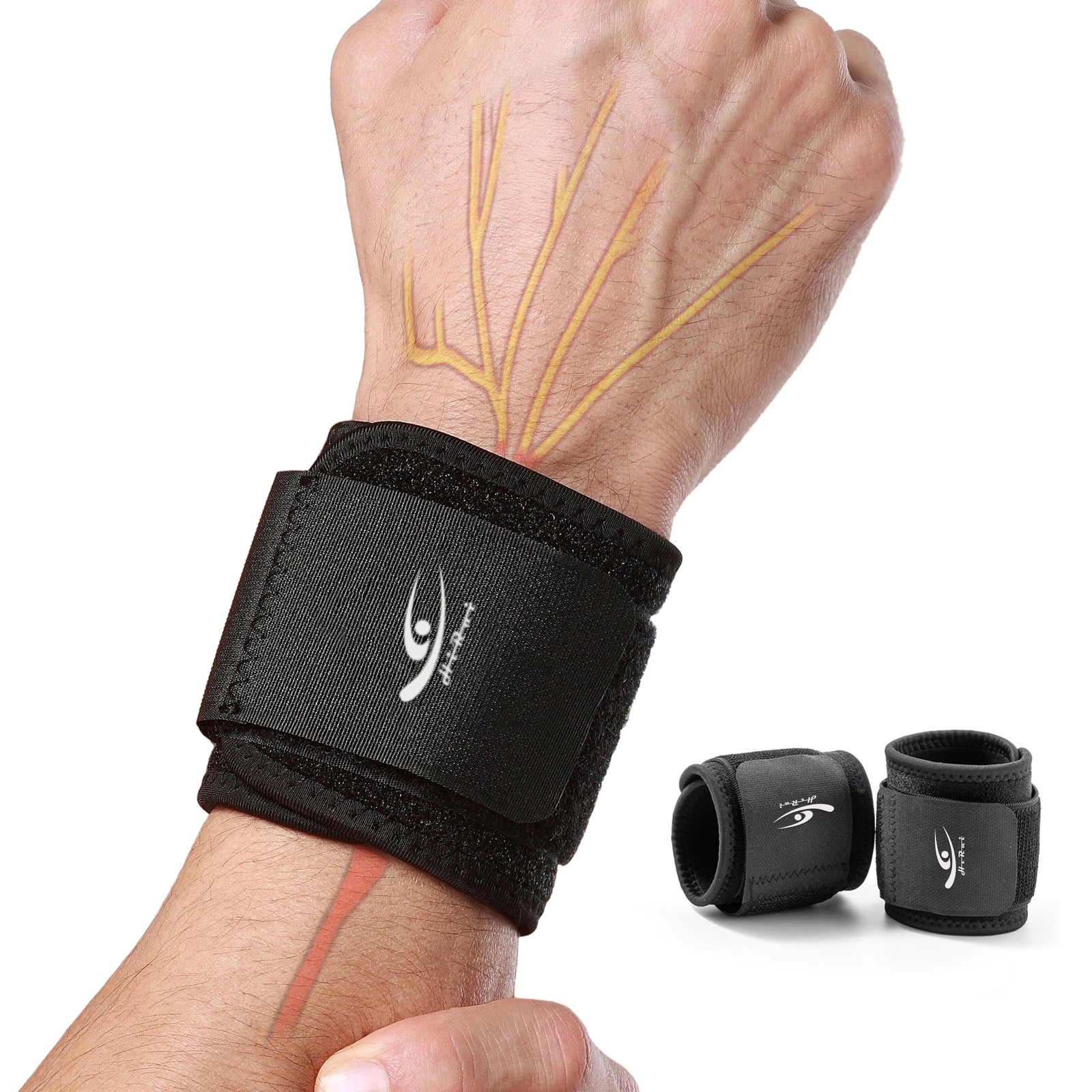 HiRui Wrist Compression Strap Brace Wraps for 2 Count (Pack of 1)