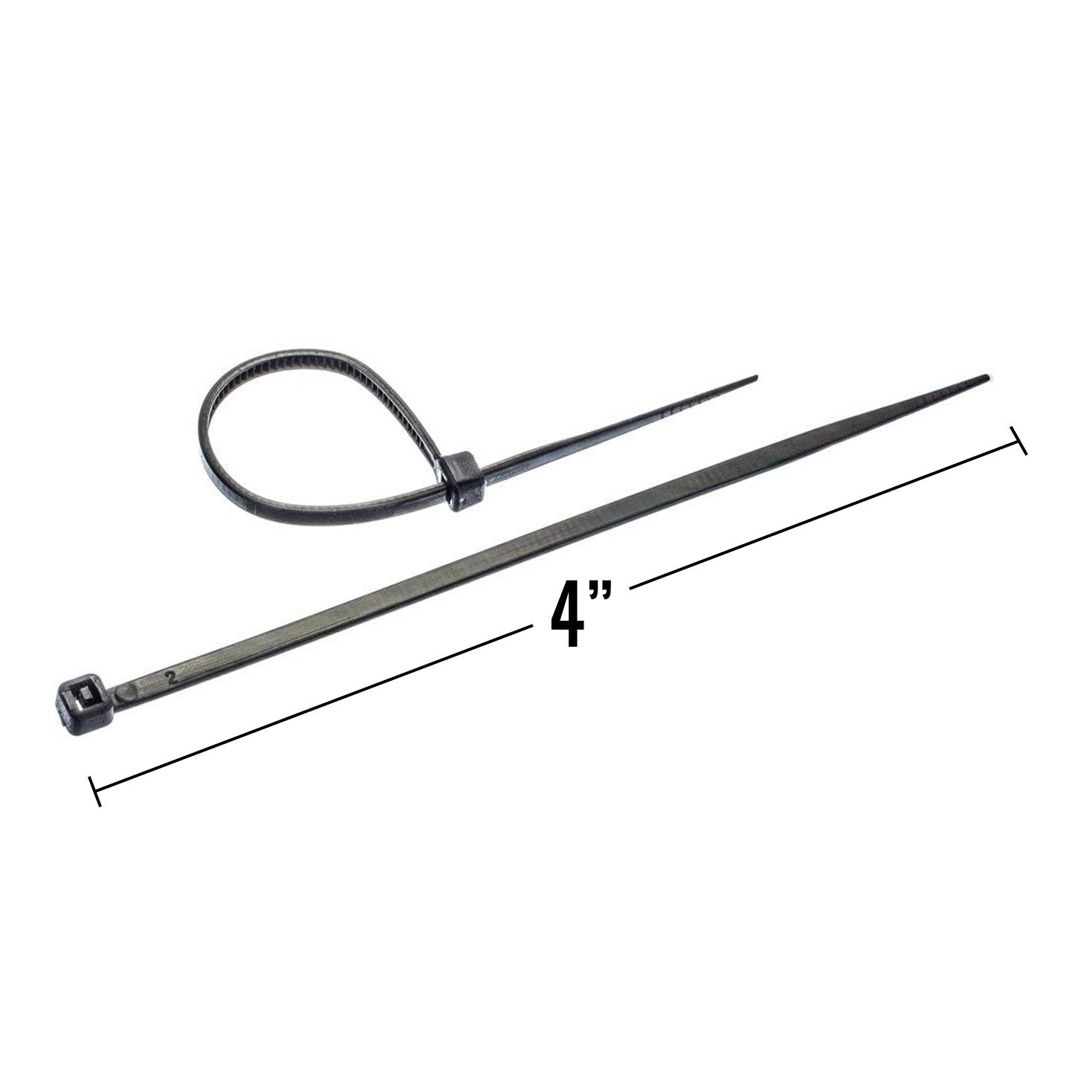Universal Home 100 Count 4" Cable Wire Hose Zip Ties