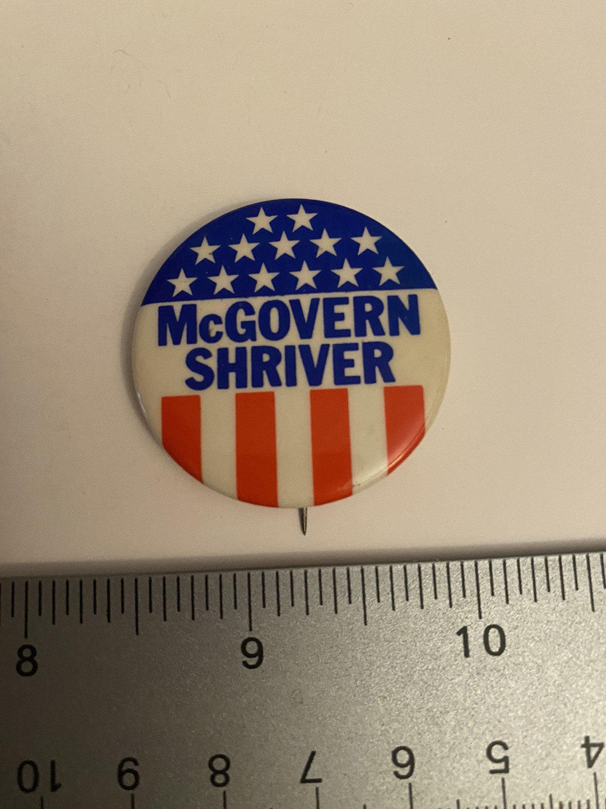 McGovern Shriver Pin Back Button P99