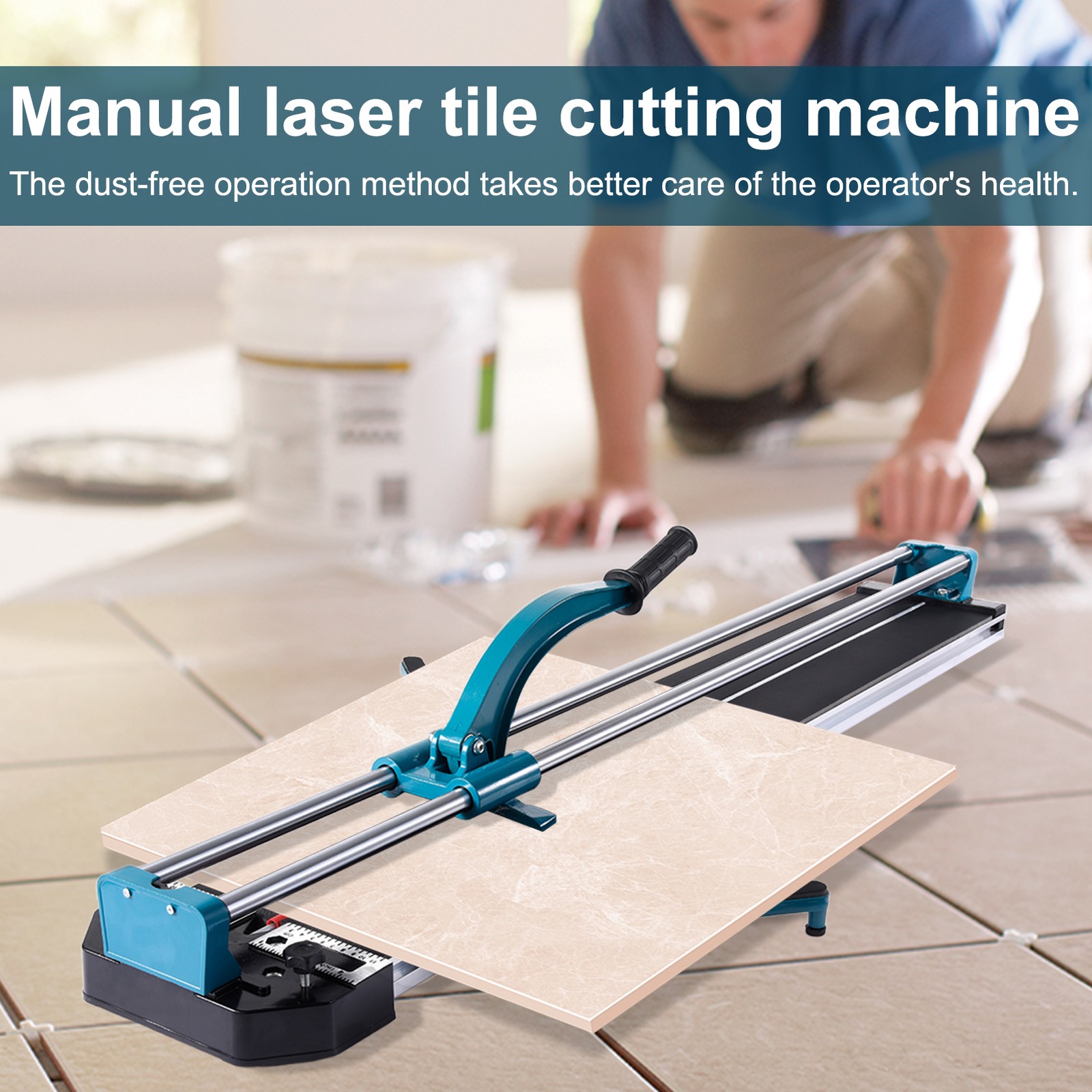 48" Manual Tile Cutter 1200mm Double Track Ceramic Floor Tile Cutter
