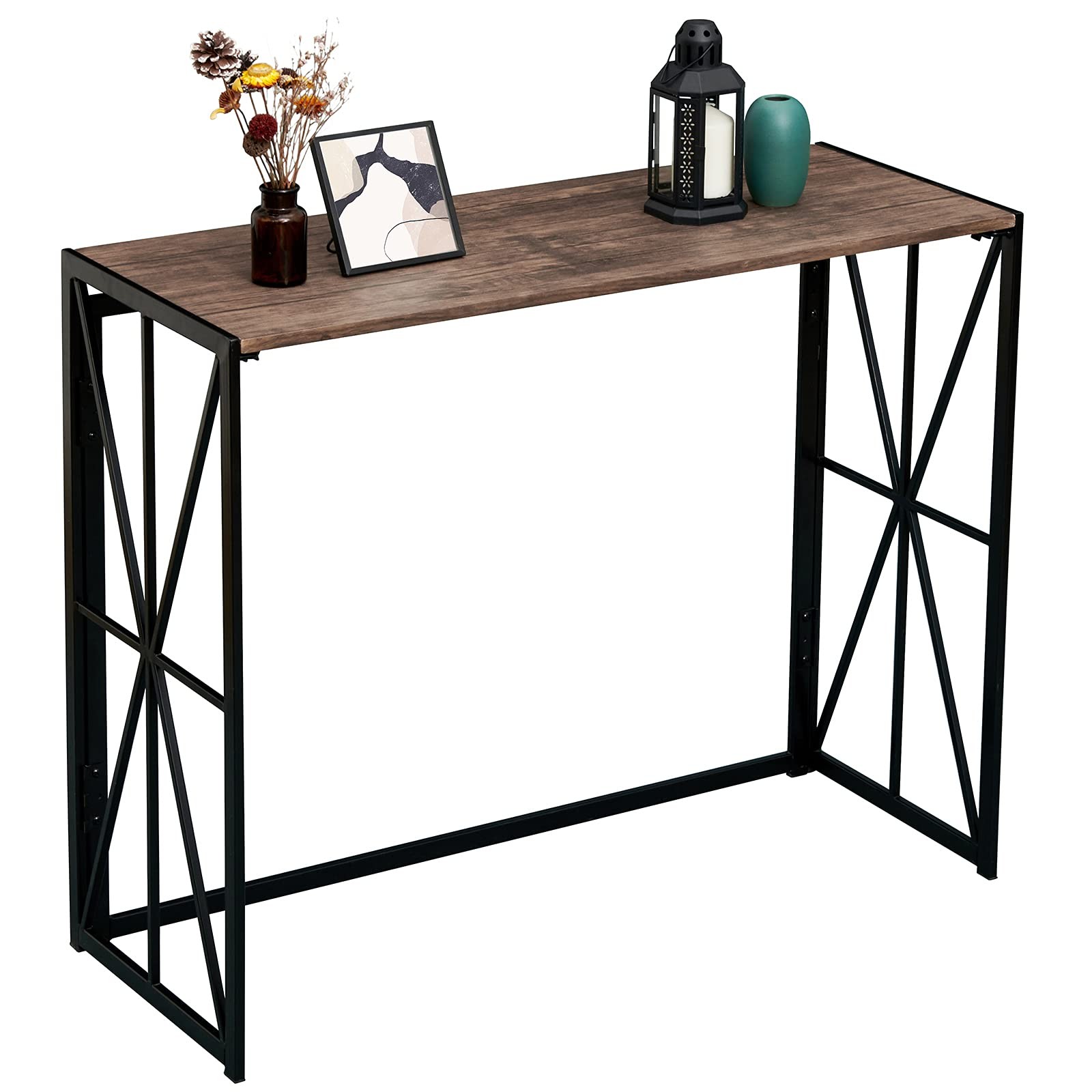 Console Sofa Table for Entryway No Assembly Couch Hallway Wall Table Folding ...