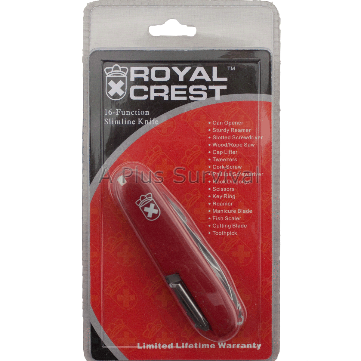 Swiss Style Royal Crest 16 Function Multi Tool Knife 420 Steel Survival