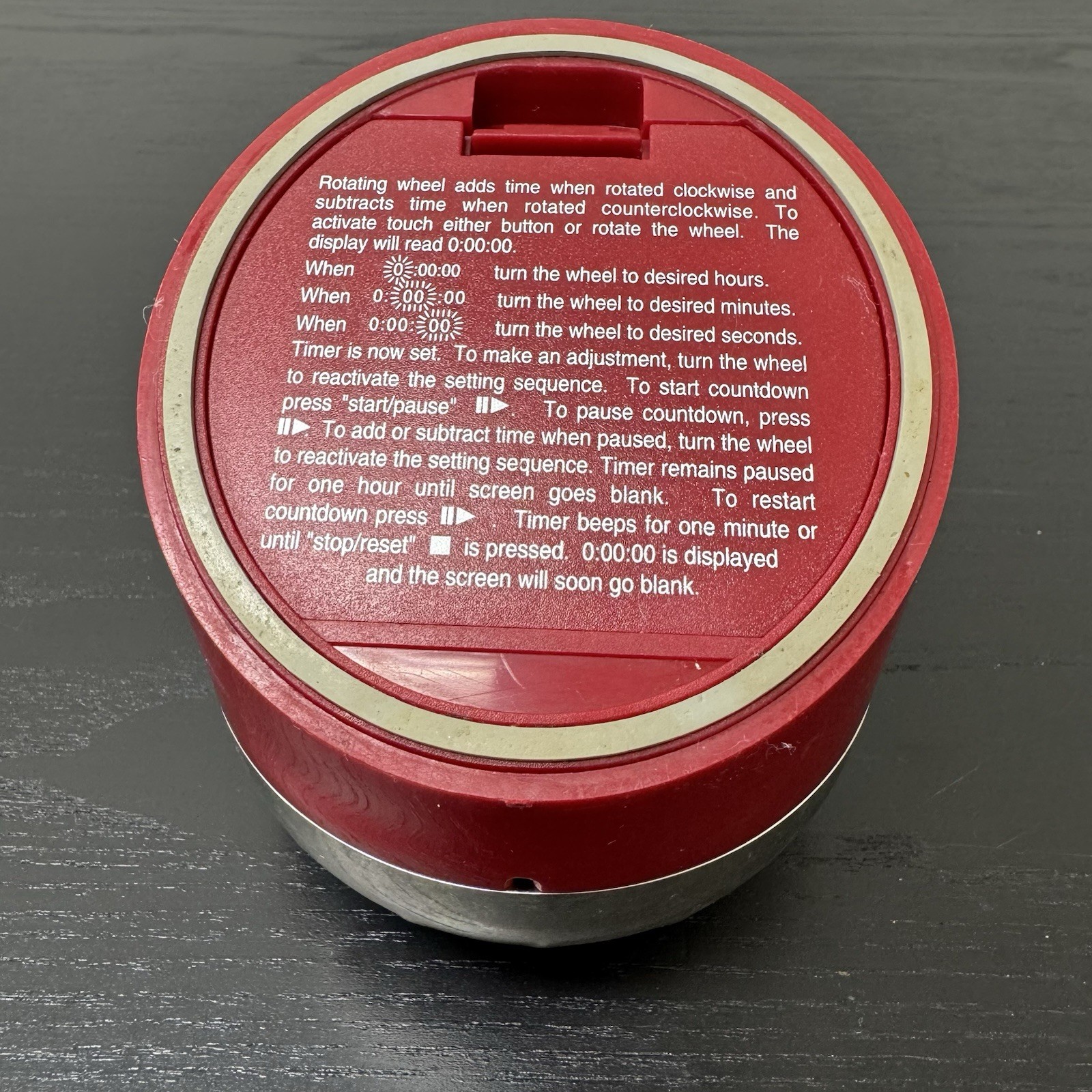 KitchenAid Digital Kitchen Timer Red Silver Countdown Count Up Battery Operated