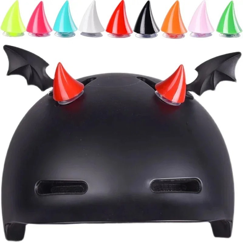 2Pcs Car Motorcycle Helmet Devil Horn Silicone Decoration Universal Accessories