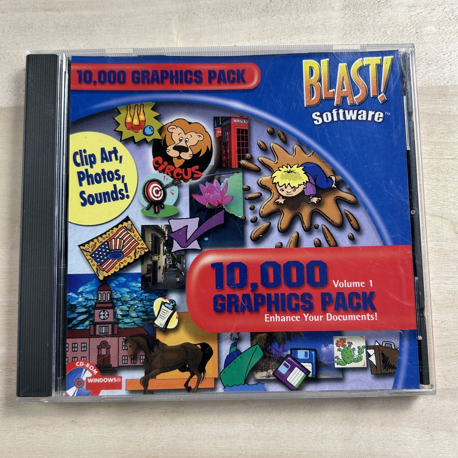 BLAST! Software 10,000 Graphics Pack Vol 1 Clip Art Photos Sounds CD-ROM PC
