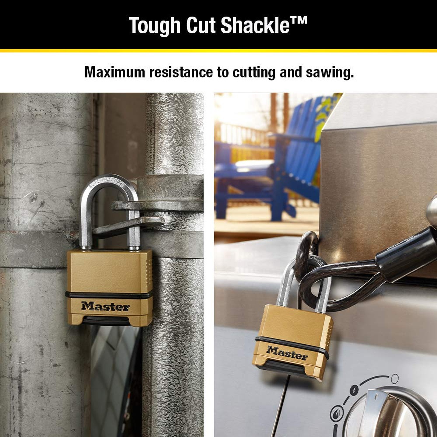 Master Lock Combination Lock, Heavy Duty Weatherproof Padlock, Resettable for...