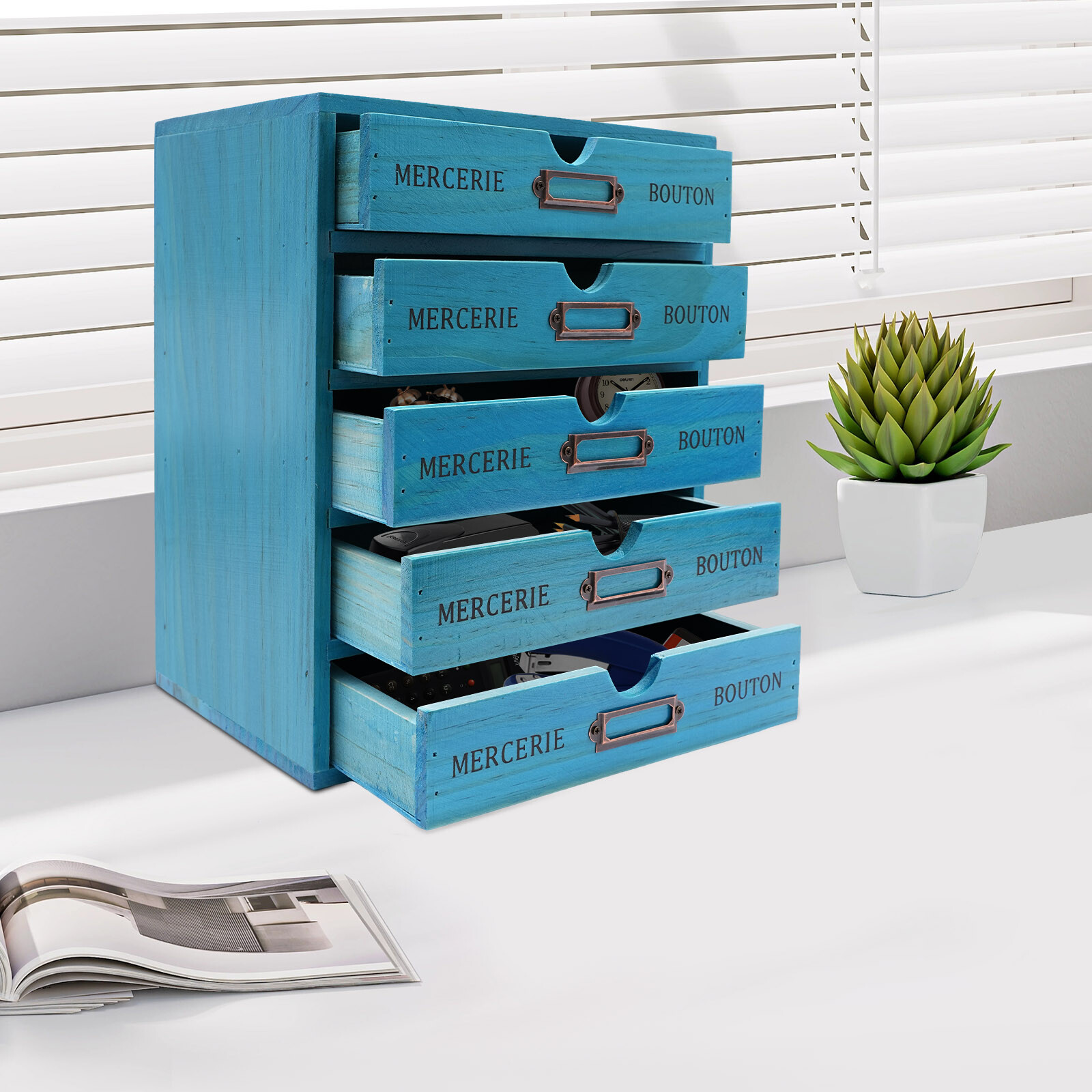 5-Tier Drawer Cabinet | Desktop Organizer Box | File Drawer Organizer