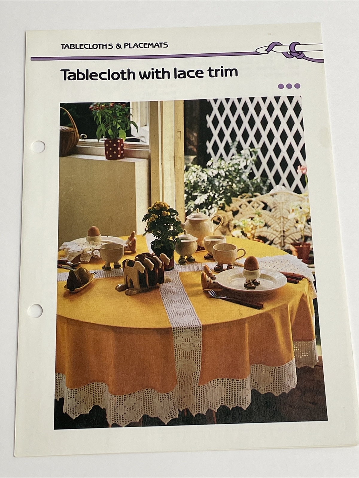 Marshall Cavendish Tablecloth With Lace Trim  Crochet Pattern