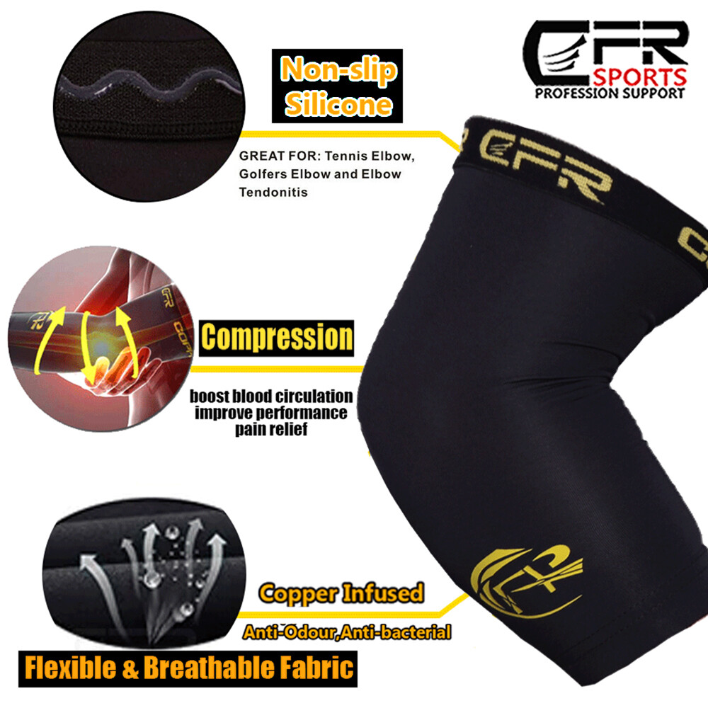 Copper Elbow Brace Compression Support Sleeve Arthritis Tendonitis Joint Pain HG