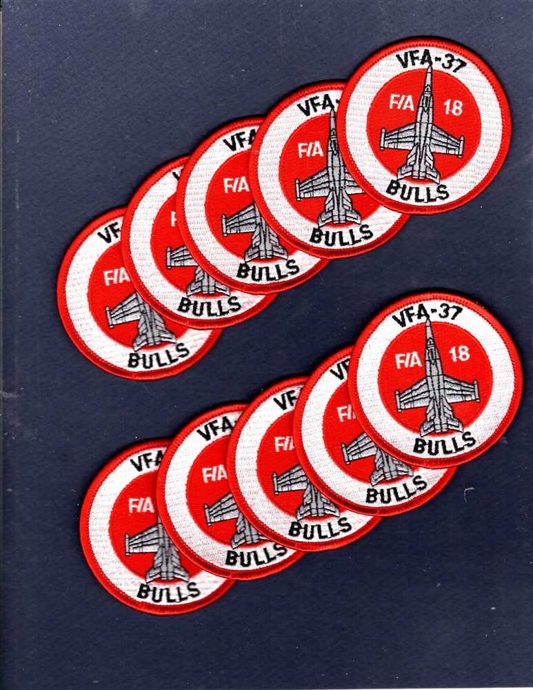 Dealer Lot VFA-37 BULLS US NAVY F-18 HORNET Squadron Bullet Patch Set of 10
