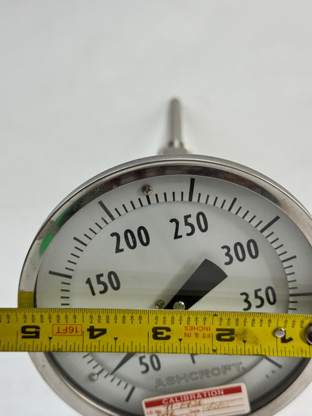 ASHCROFT Adjustable Angle Thermometer, 0-400F, 5" Face, 7-1/2" Stem, 3/4" NPT