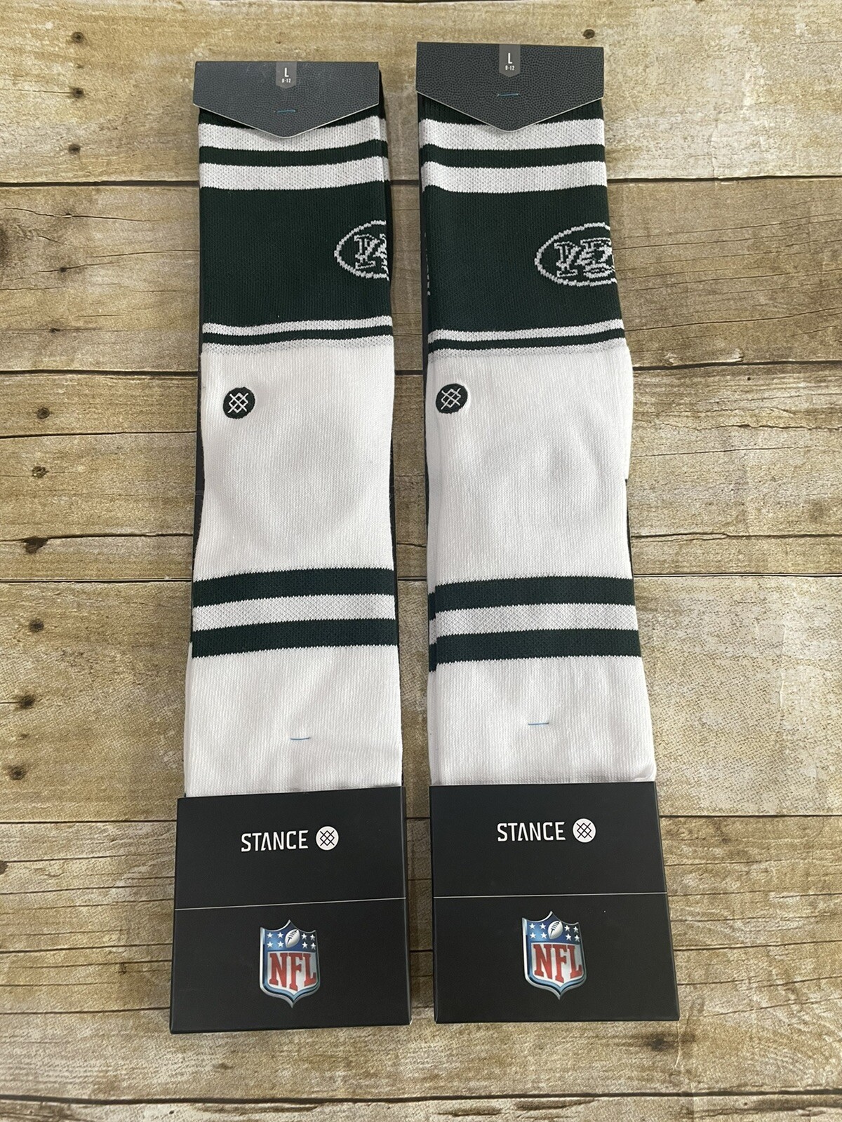Lot of 2 STANCE NFL New York Jets Logo Socks Men's Size Large 9-12