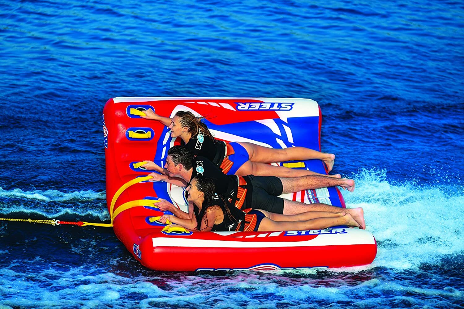 WOW Sports Power Steer 3 Person 3P Steerable Deck Tube & PVC (22-WTO-3975)