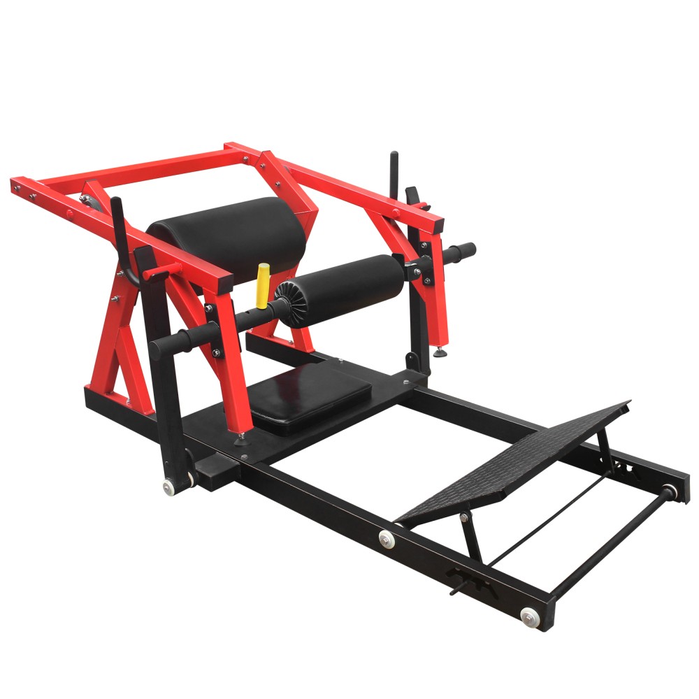 Hip Thrust Machine for Glutes, Adjustable Butt Workout w/ Weight Holder, Red