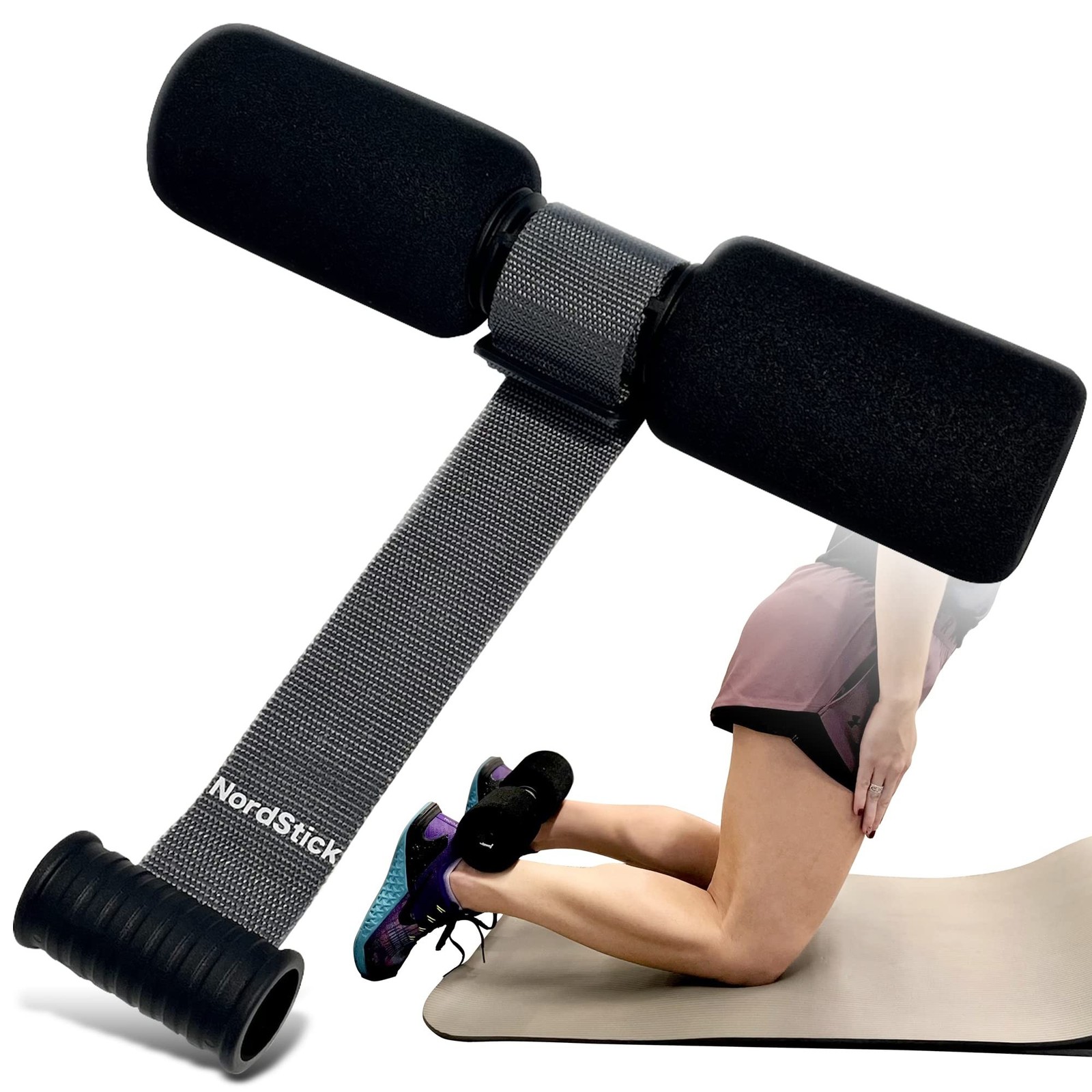 NordStick Nordic Hamstring Curl Strap - Original Nord Stick Exercise Set for ...