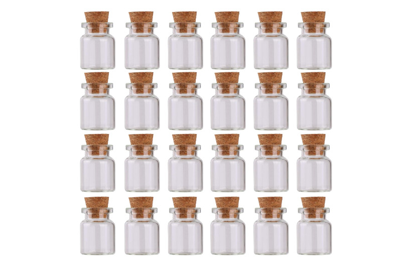 24Pcs Mini Glass Bottles with Cork Stoppers 5Ml DIY Art Crafts Storage Container