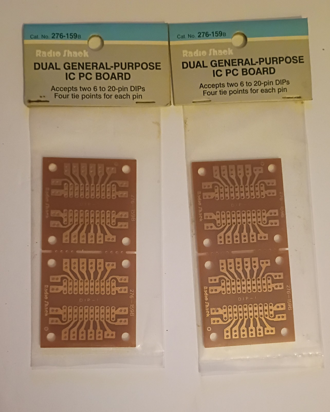 Radio Shack Dual General Purpose IC PC Board #276-159b Lot Of 2