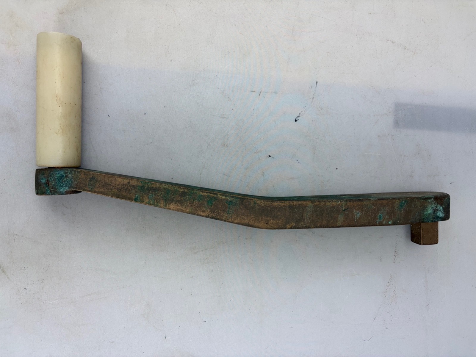 Cast Bronze Winch Handle 13" w/ white handles