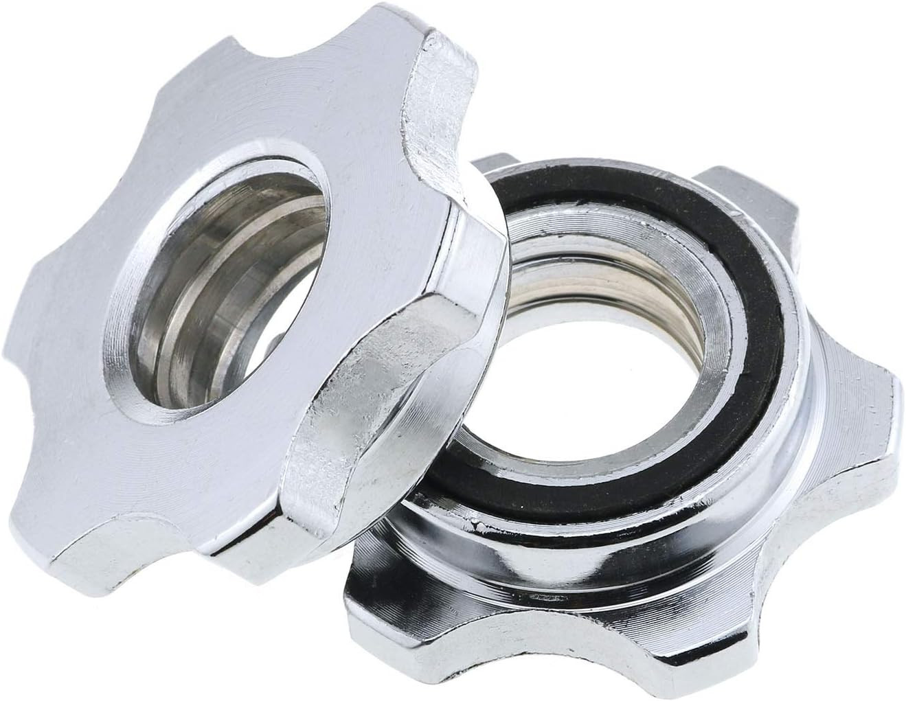 2PCS 1 Inch / 25mm Barbell Spin Lock Collars Hex Nut Dumbbell Weight Clips