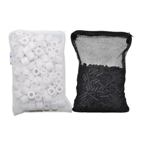 Aquarium Filter 1lb Ceramic Rings & 1lb Activated Carbon Combo with Media Bag
