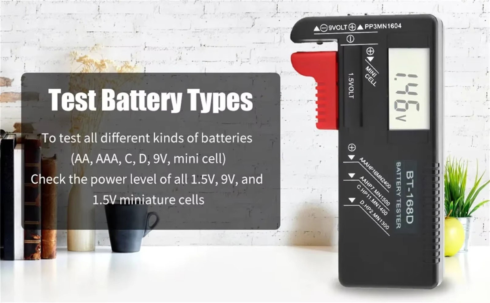 Universal Battery Tester Checker AA, AAA, 9V PP3, 1.5V Am