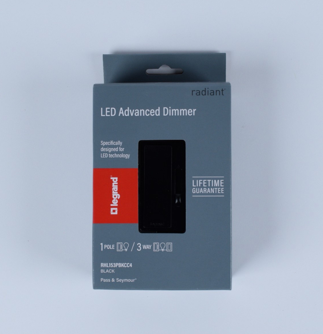Legrand Radiant Black RHL153PBKCC4 Single Pole/3-Way Dimmer 1.25 A 120 V 150W