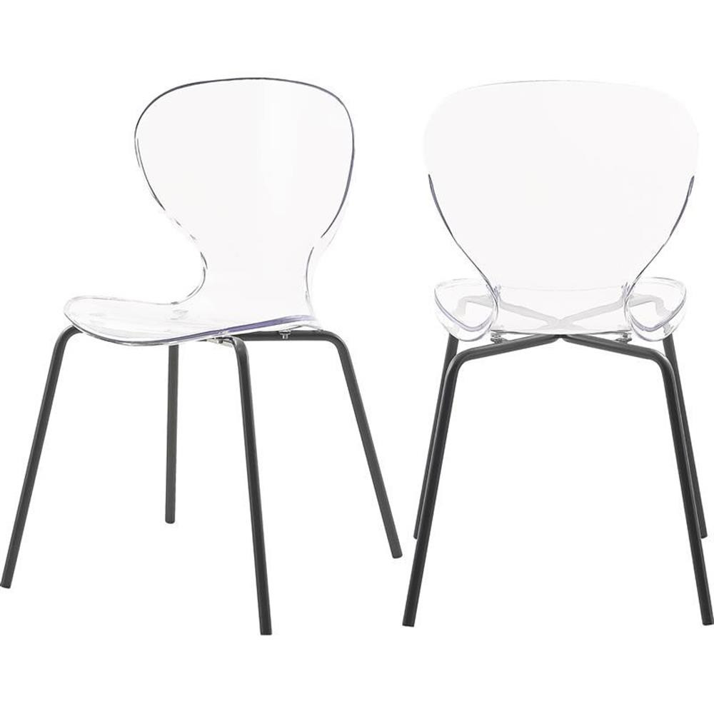 Meridian Furniture Clarion 18"H Metal Dining Chair in Matte Black (Set of 2)