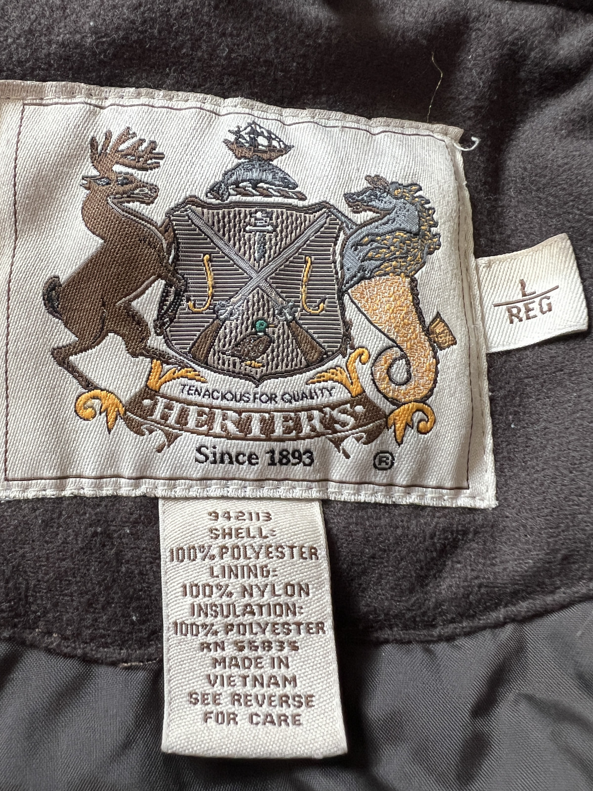 HERTER'S - Men's Brown Insulated Field Hunting Jacket - Size Large