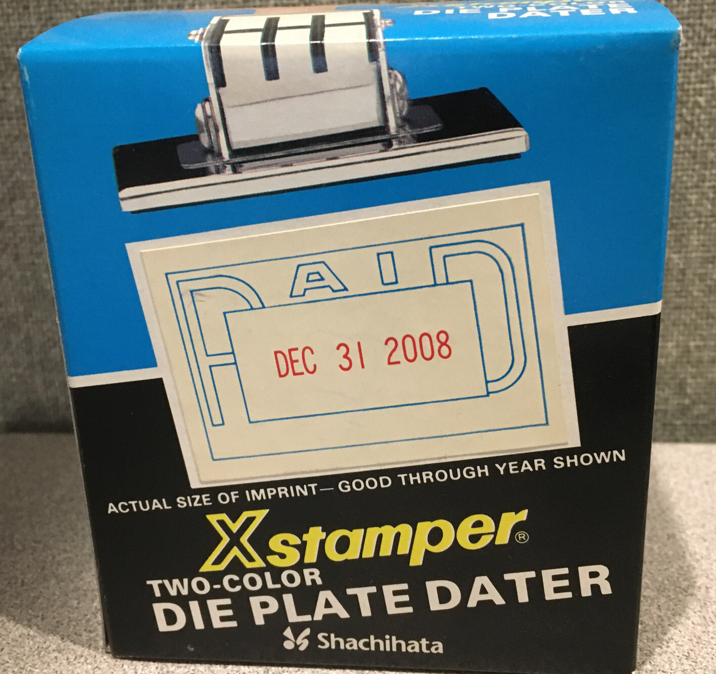 Xstamper Two-Color Die Plate Dater  Shachihata-"PAID" #66110