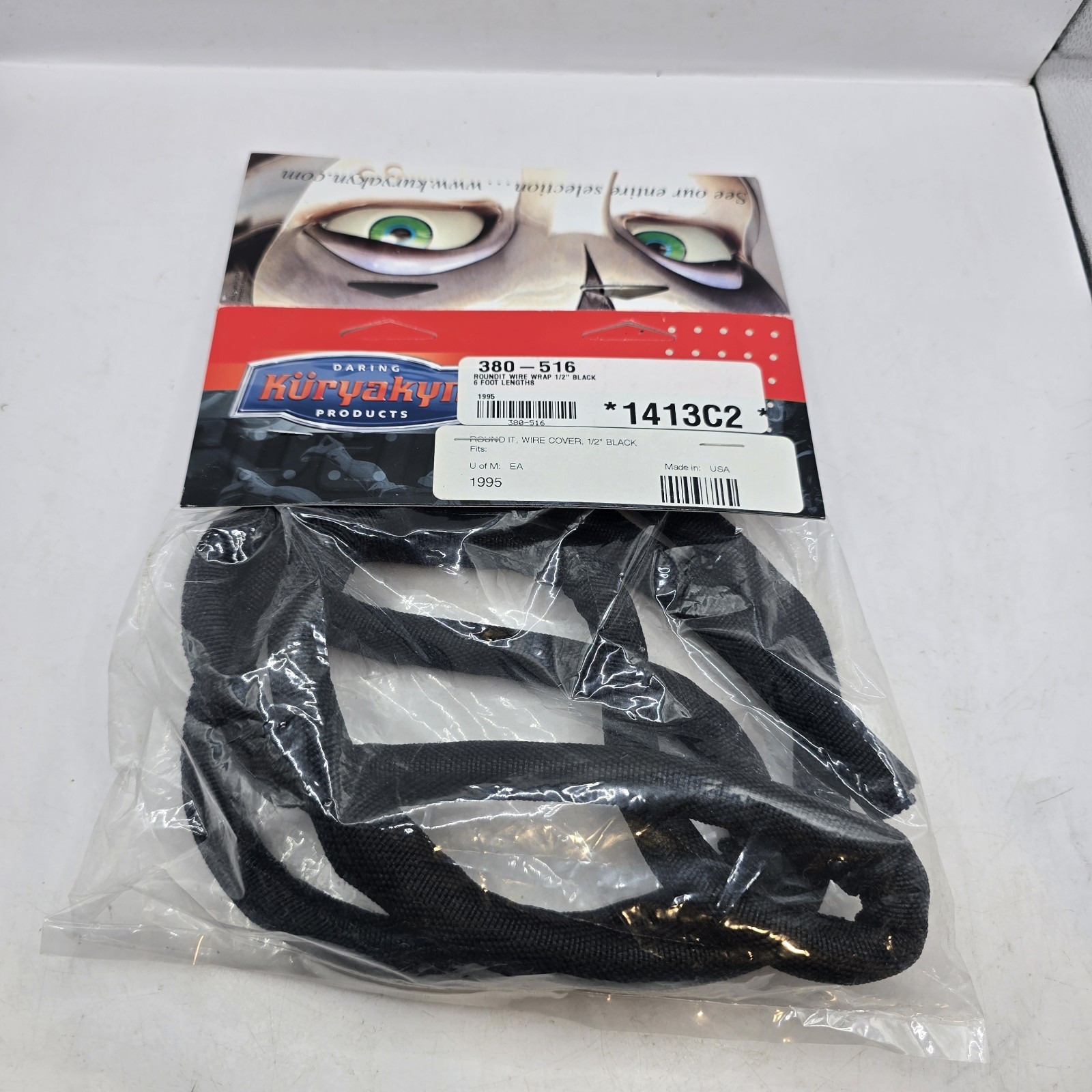 Round It Wire Tidy/Cable Wrap Black 1/2" 6 Feet Long Kuryakyn 1995 380-516 USA