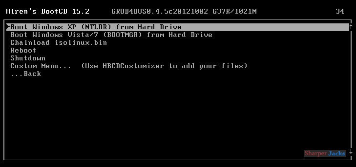 Hiren's Boot CD 15.2 Bootable Utility Toolkit PC Diagnostics Repair Optimization