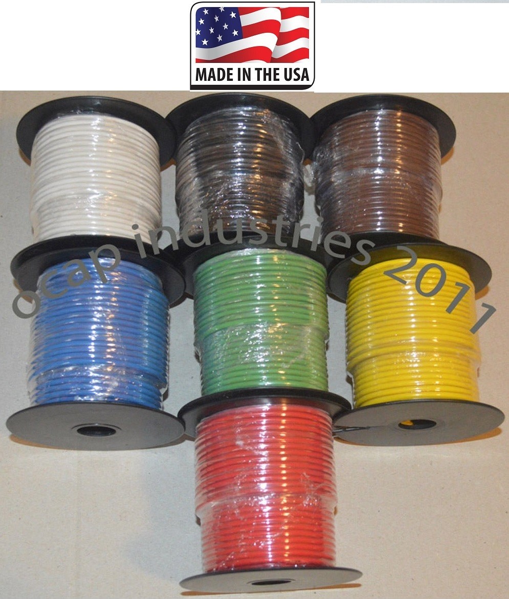 12 ga. PRIMARY AUTOMOTIVE WIRE 100' X 6 ROLLS 600' COPPER STRANDED Made USA
