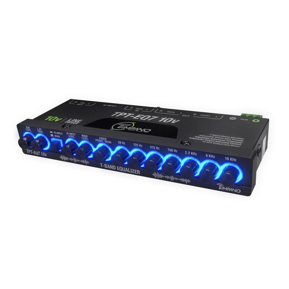 Timpano 7 band equalizer TPT-EQ7 10V High Voltage Line Driver 6 Channel RCA O...