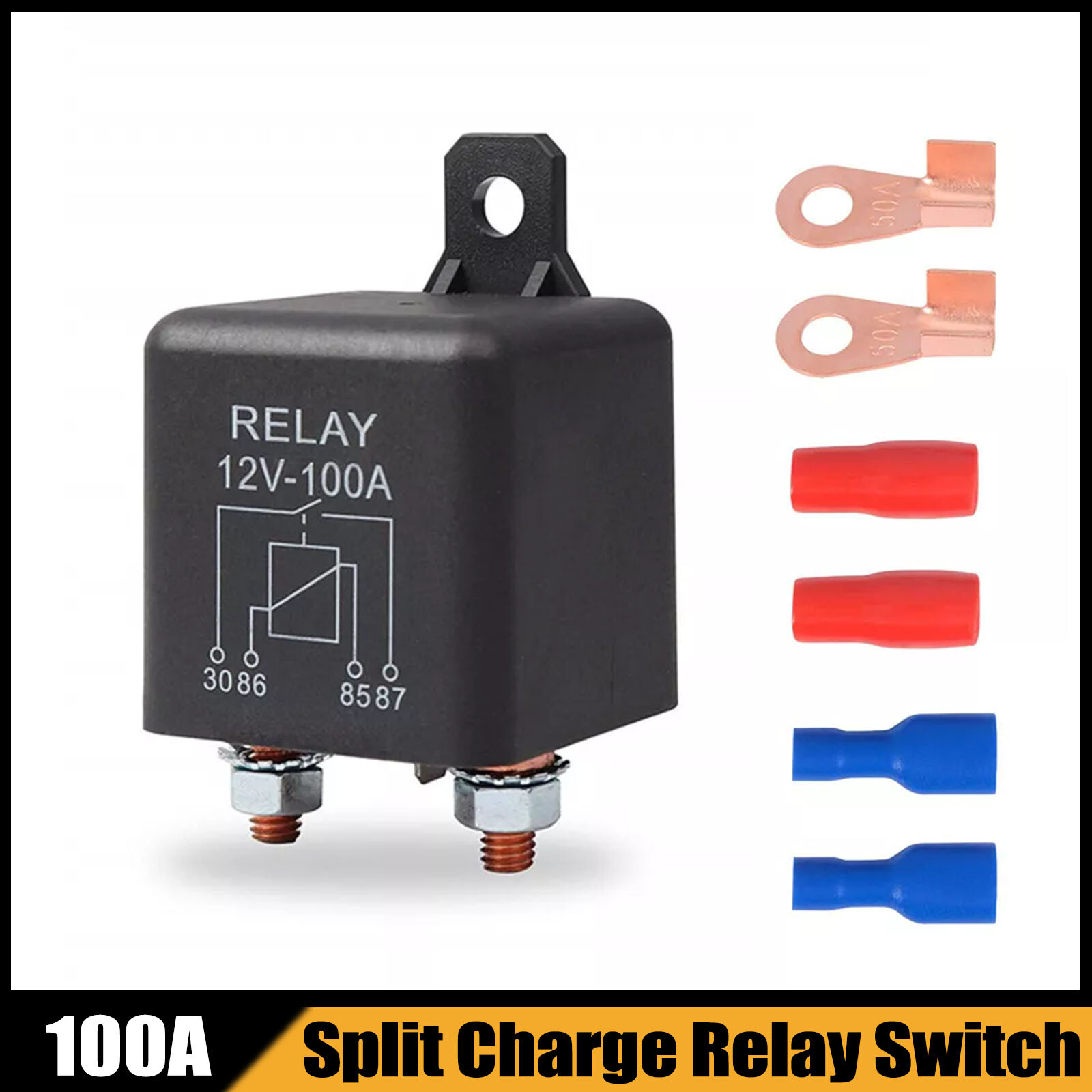 12V 100 Amp Split Charge Winch Relay High Current Load Duty Starter Heavy Duty