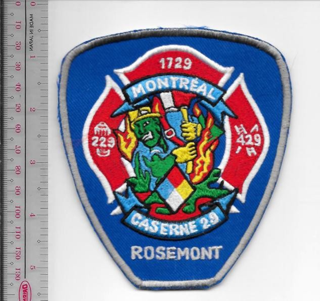 Montreal Fire Department Fire Station 29 Casene Rosemont Service d'Ince NO TARIF