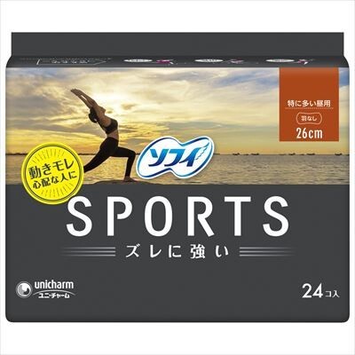 Unicharm Sofy Sports Wingless 26cm Slim Pads 24pc