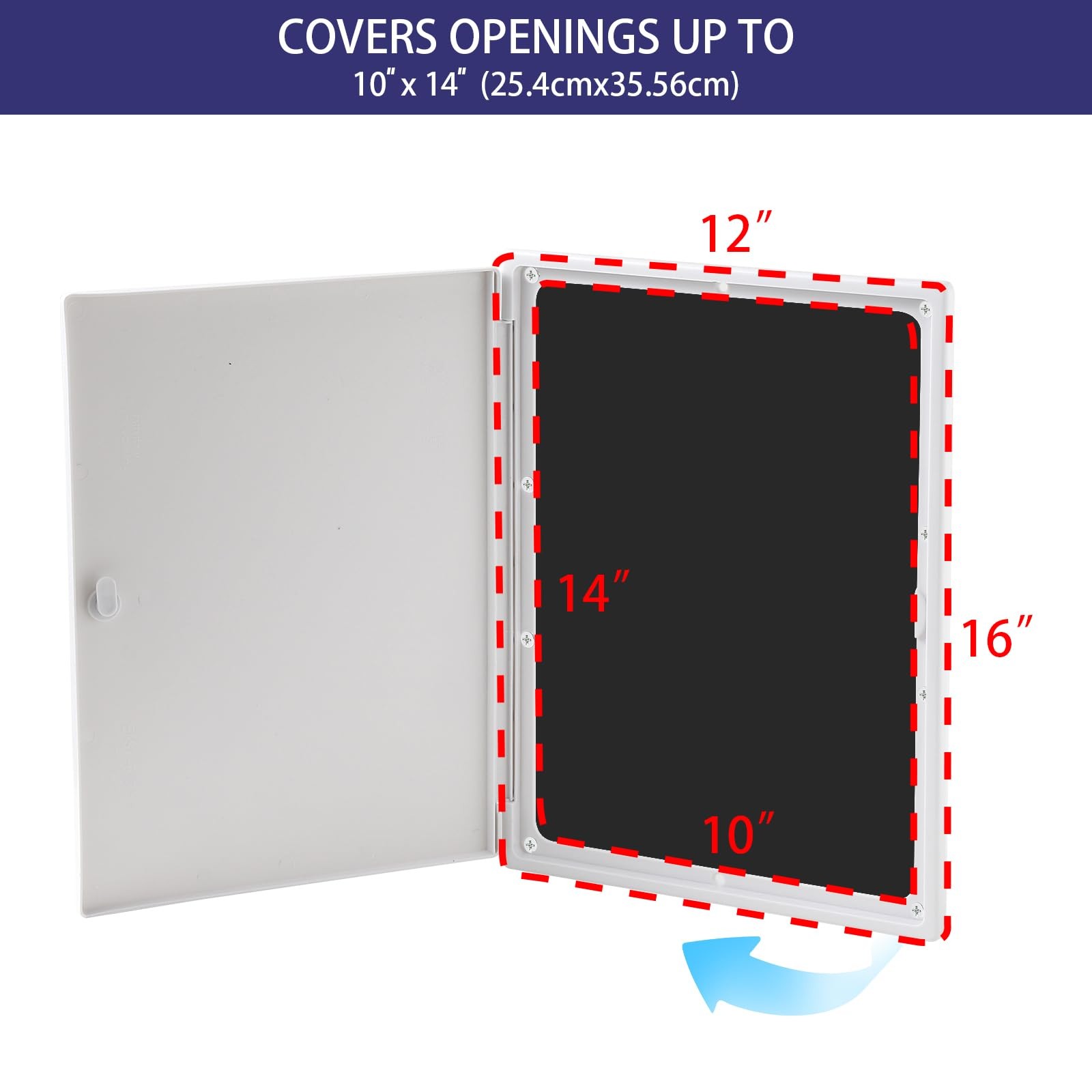Access Panel 12x16 with Door (Max Service Opening 10x14) Plastic White (Large...