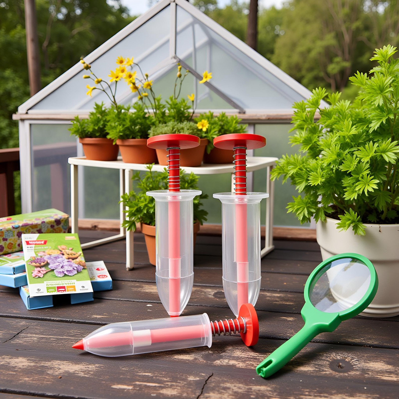 6Pcs Mini Sowing Seed Dispenser, Seed Planter Tool, Handheld Seed Planter, Mi...