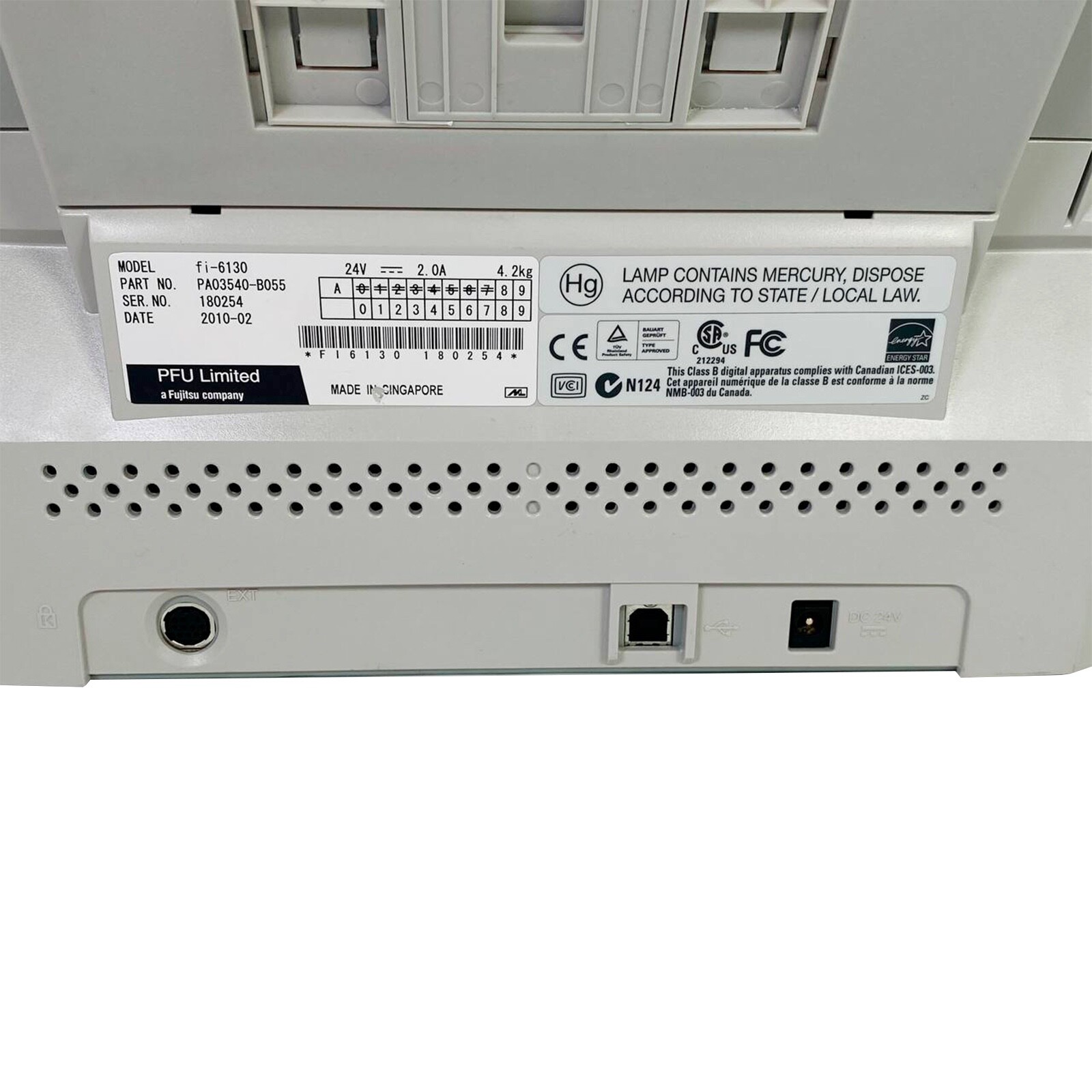 Fujitsu Fi-6130 Scanner For Business w/Adapter+USB+Drivers ZERO ROLLERS COUNT🔥