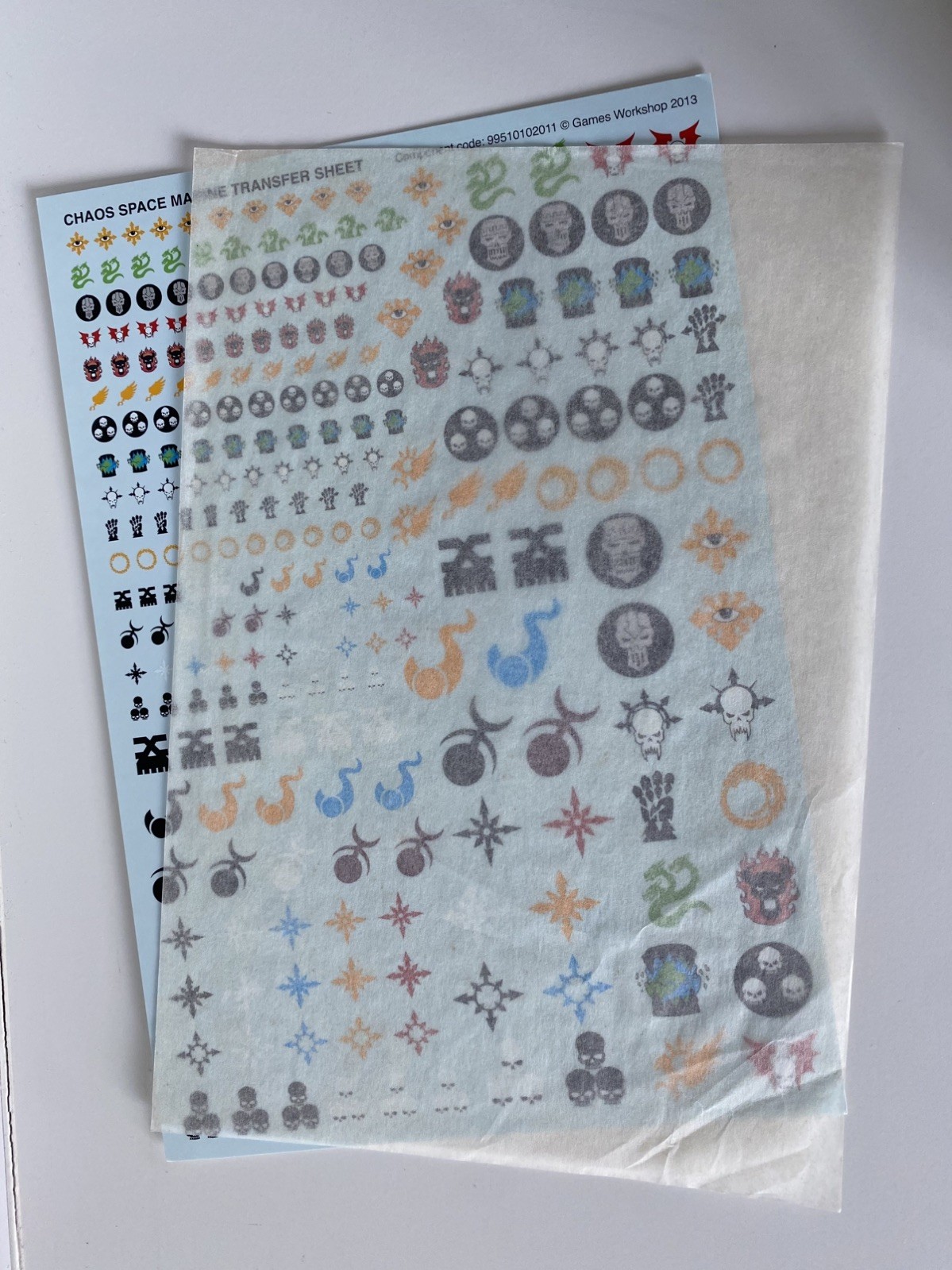 Chaos Space Marine Standard Transfer Sheet 2013 - Warhammer 40K Night Lords Etc